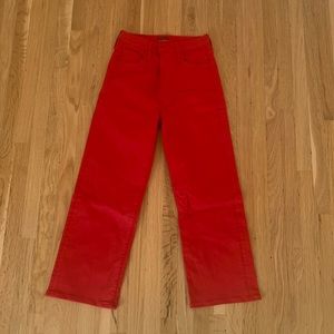 MOTHER The Rambler Ankle Red Jeans
